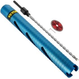 VEVOR Dry Core Drill Bit, 1.5" / 38.1 mm Diameter 5/8"-11 Threaded, 9.5" / 241.3mm Depth Diamond Coring Bore Tool with a Pilot Bit & 4.5" Blade