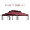 13x10 Ft Patio Double Roof Gazebo Replacement Canopy Top Fabric,Red [Sale to Temu is Banned.Weekend can not be shipped, order with caution]