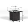 28 Inch Propane Fire Pit Table, Rattan & Wicker-Look