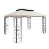 13x10 Ft Patio Double Roof Gazebo Replacement Canopy Top Fabric,Beige [Sale to Temu is Banned.Weekend can not be shipped, order with caution]