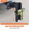 VEVOR Adjustable Trailer Hitch, 8-Inch Drop & 6.5-Inch Rise Hitch Ball Mount with 2-Inch Receiver, Solid Tube, 14,000 lbs GTW